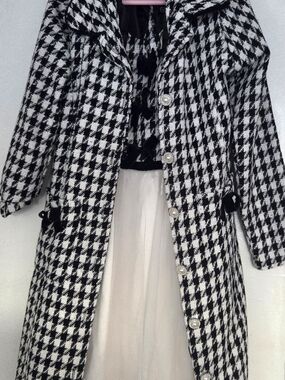 Classic Black & White Houndstooth Coat